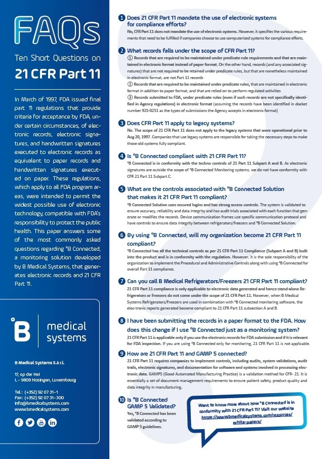 FDA 21 CFR Part 11: FAQs