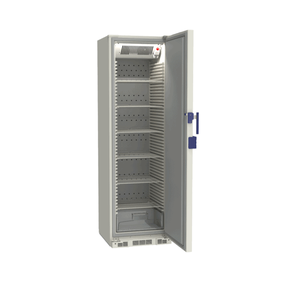 Lab refrigerator L380 side with door open
