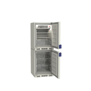 Combined lab refrigerator and freezer LF260 side with door open
