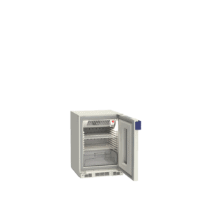 Pharmacy refrigerator P130 side with door open