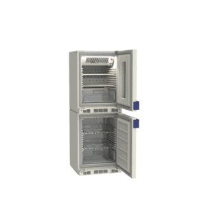 Combined pharmacy refrigerator and freezer PF260 side with door open