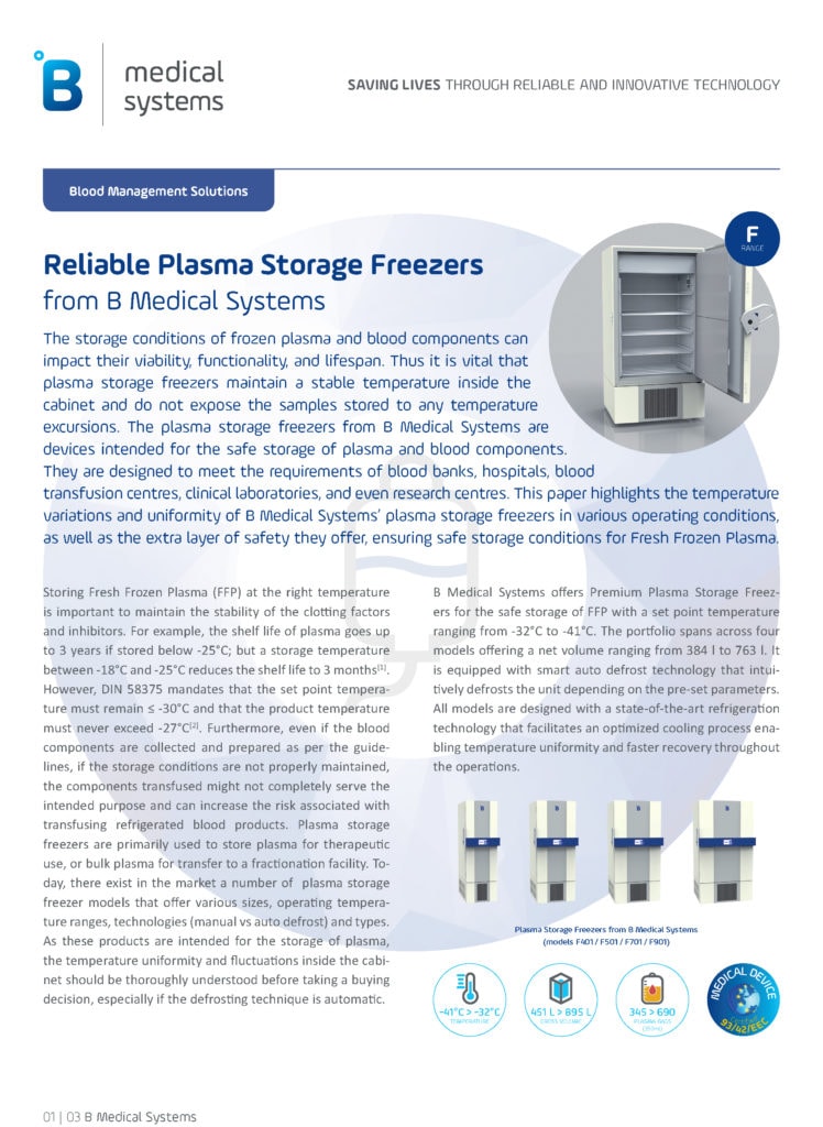 Reliable Plasma Storage Freezers