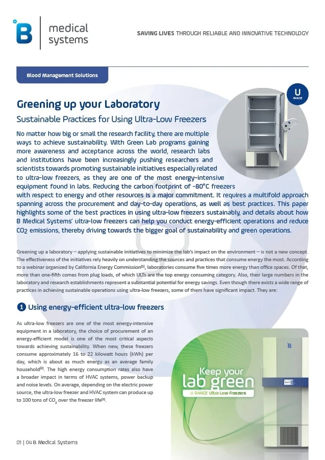 Sustainable Practices in Using UltraLow Freezers to Green up your Lab