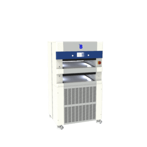 Blood plasma contact shock freezer.