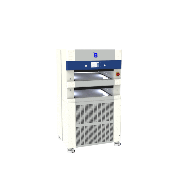 Blood plasma contact shock freezer.