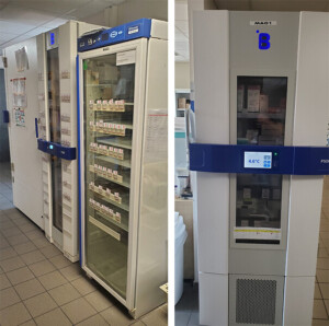 B Medical Systems'Pharmacy-Refrigerators -P500 and P380- in use at the hospital Les Portes du Sud in France, to store medicines.