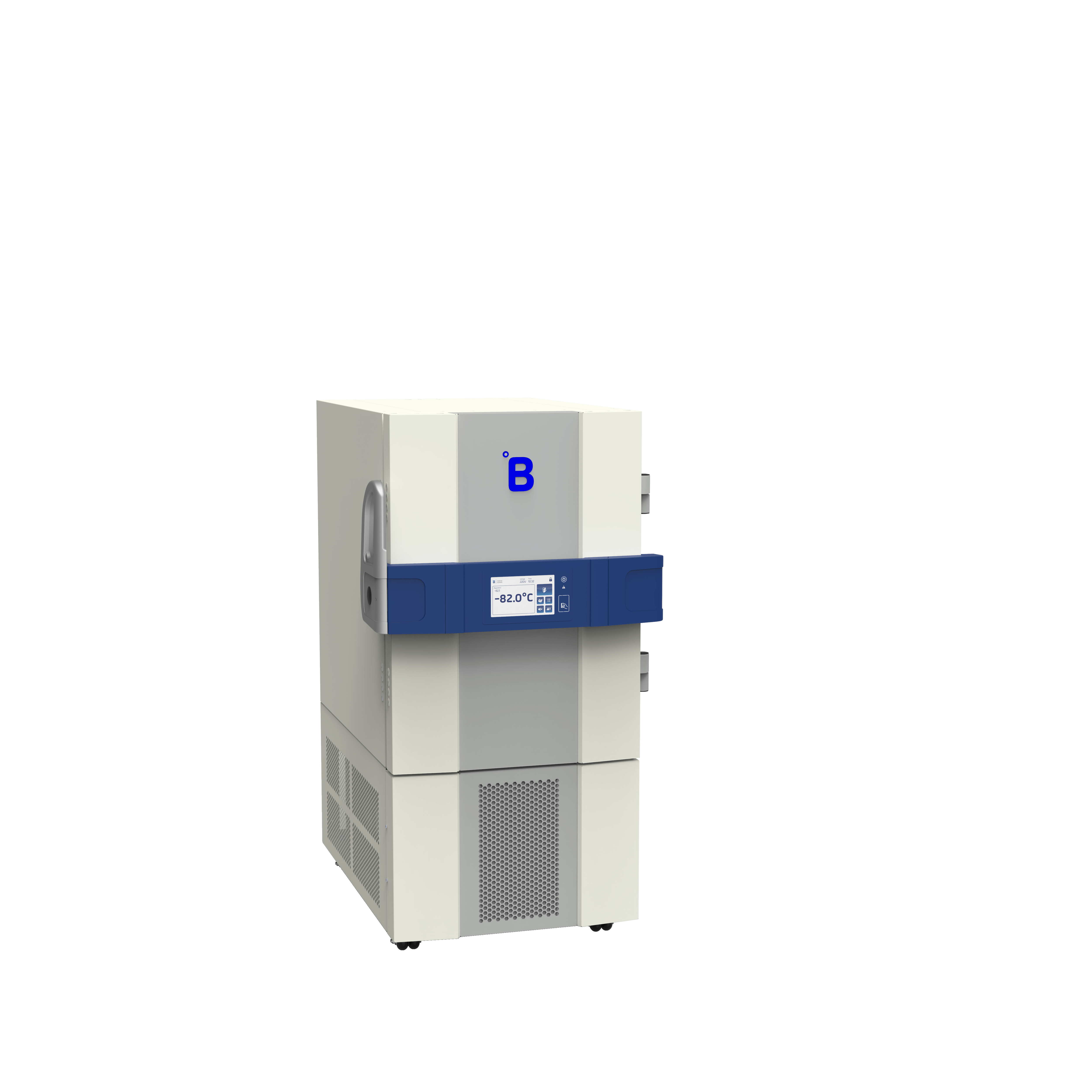 Ultra-Low Temperature (ULT) Freezer U201 side view with closed door for secure vaccine, blood, laboratory and biological sample storage