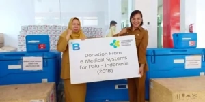 Donation of solar vaccine refrigerators to Palu Indonesia