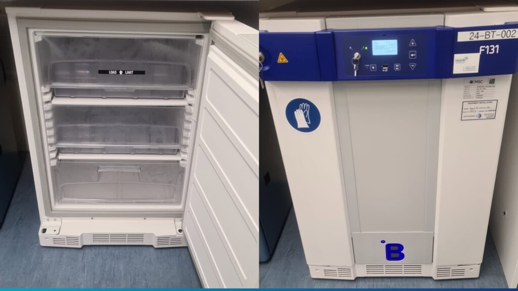 El NOHC en Irlanda almacena plasma para cirugías usando el congelador F131 compacto con monitoreo REES y control de temperatura confiable.